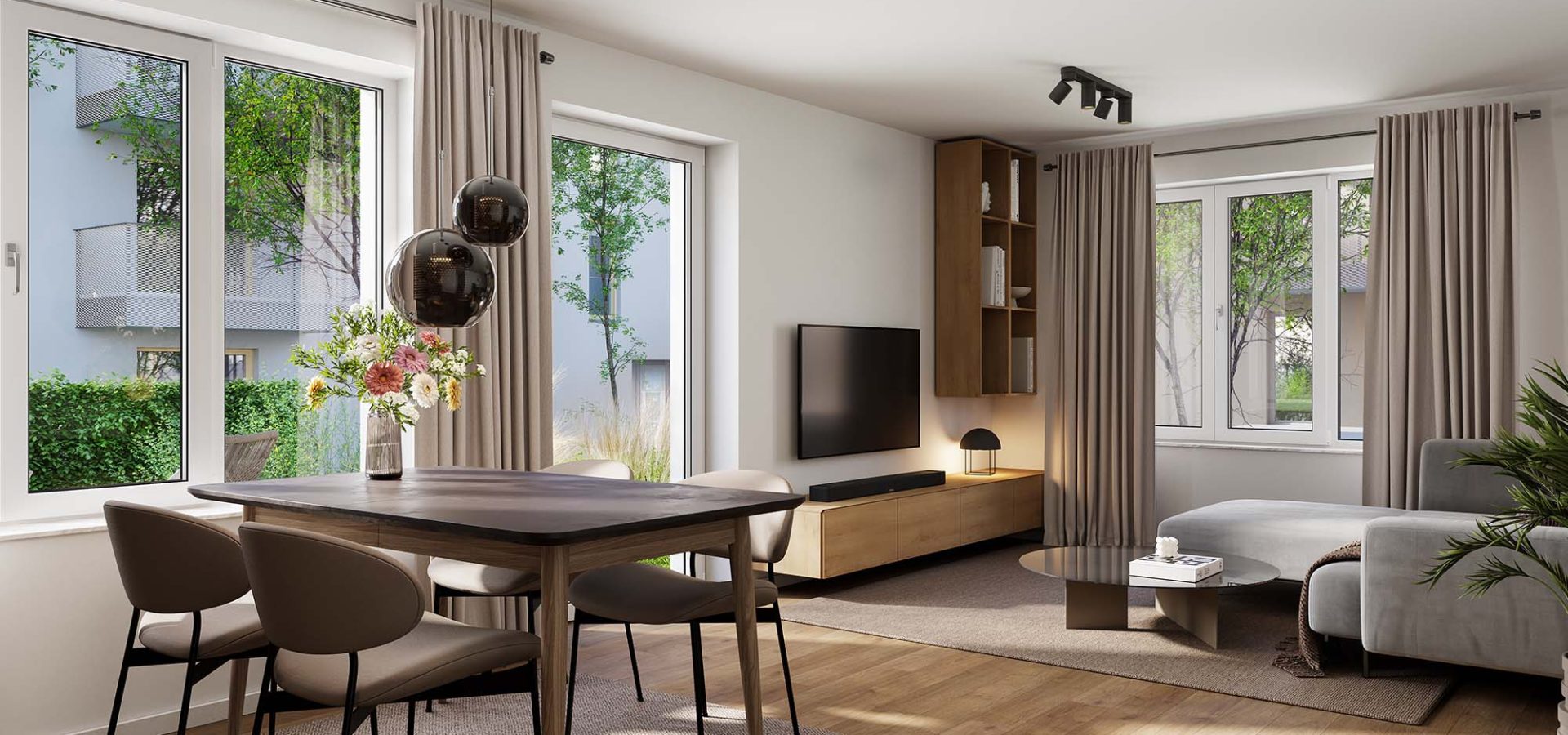 Unverbindliche Beispieldarstellung Wohnen, Haus 8, Erdgeschoss, Wohnung 8.06